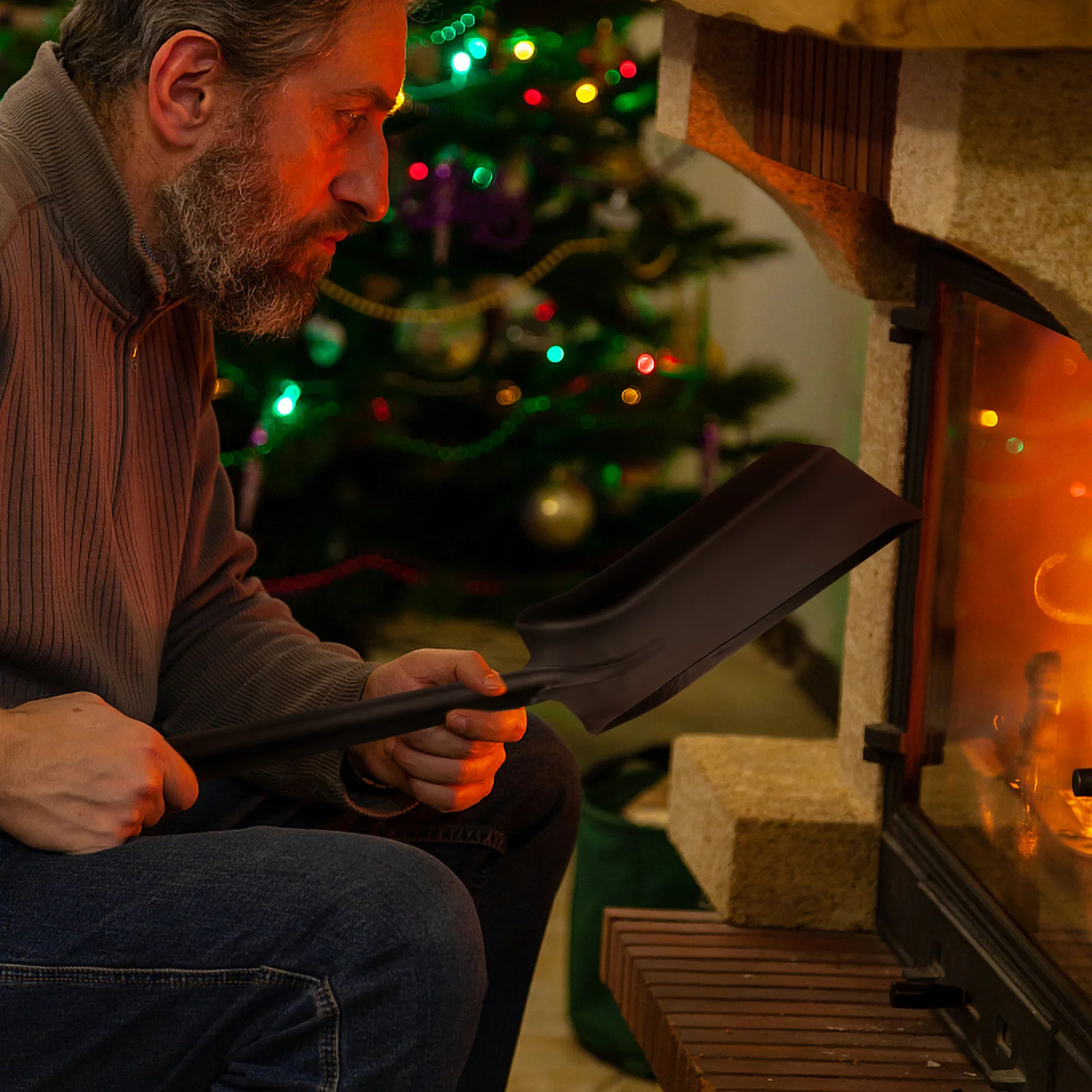 Charcoal Soot Dustpan Hand Handle Ash Stainless Steel Household Fireplace Kitchen Stove for Cleaning