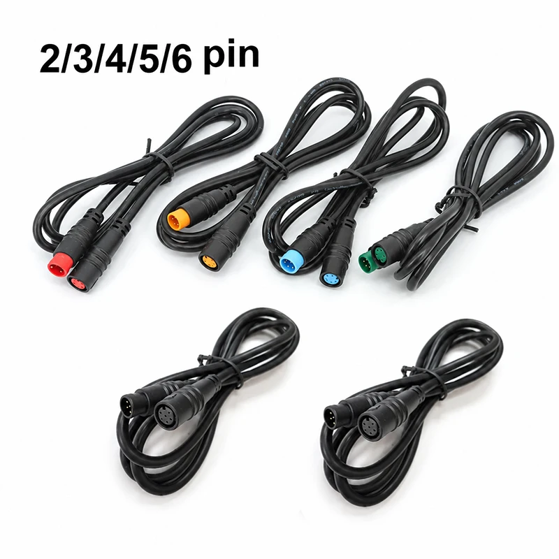 M8 2 3 4 5 6 Pin 20CM E-Bike Speed Sensor Male to Female Waterproof Extension Cable Connector for Electric Bicycle Wiring System
