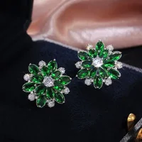 Cute Big AAAAA Bling Cubic Zirconia 925 Silver Needle Stud Earrings Fashionable Flower Earring for Women Jewelry Gift Brincos - Image 4