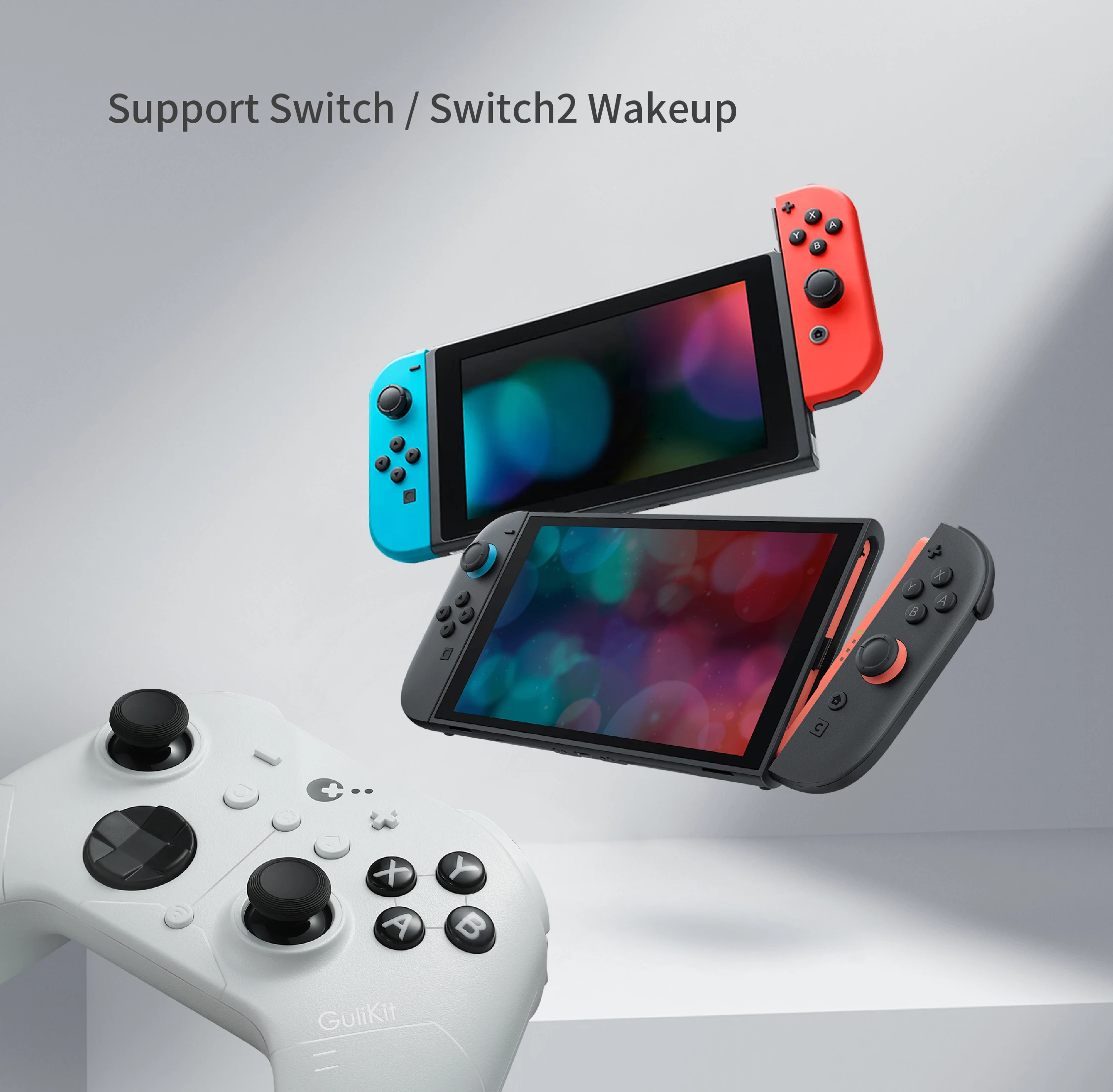 GuliKit ES Pro E スポーツ コントローラー Nintendo Switch 1/2 ワイヤレス ゲームパッド TMR ジョイスティック付き PC Windows Android iOS macOS 用