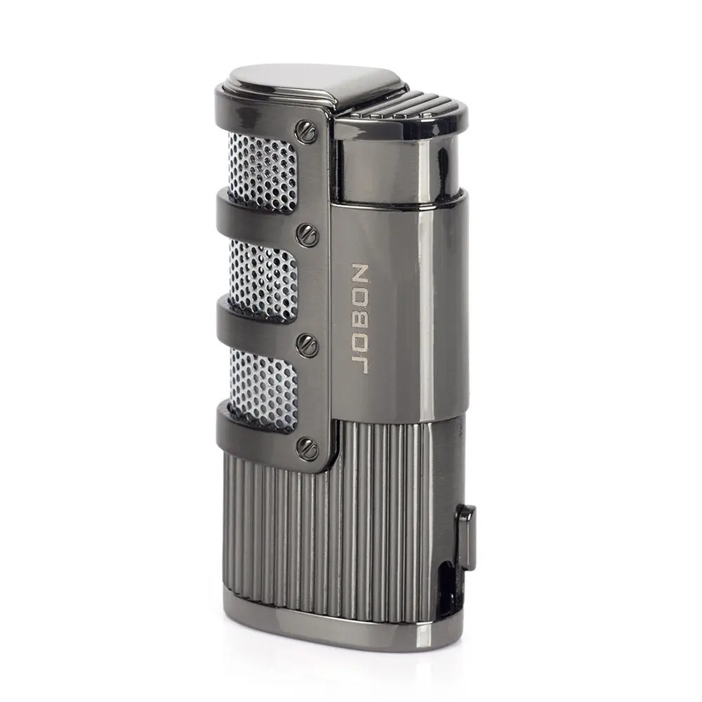 JOBON Metal Windproof Butane Gas Lighter Triple Flame Portable Gas Torch Lighter Cigar Lighter High End Gift for Men Accessories