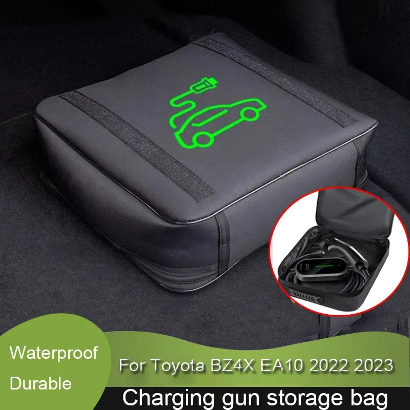 

EV Car Portable Charging Cable Storage Carry Bag Waterproof Retardant Trunk Storage Box For Toyota BZ4X EA10 2022 2023 2024 2025