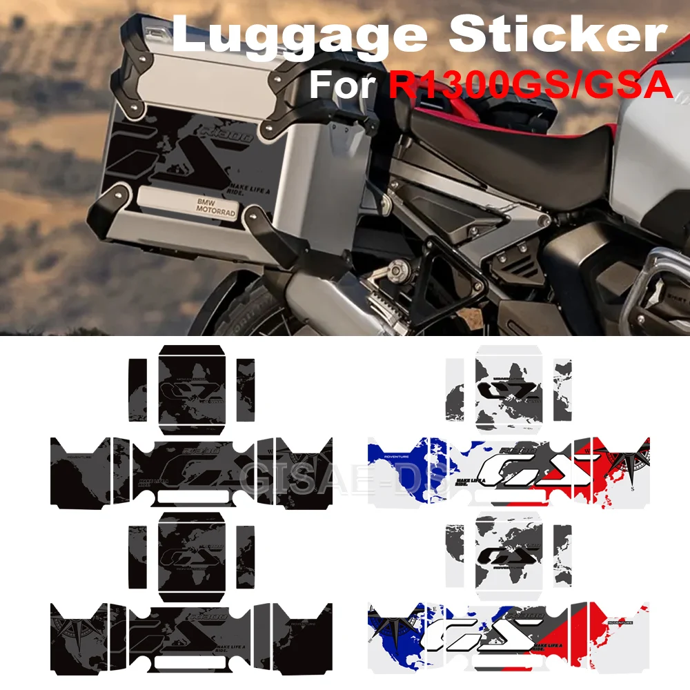 For R1300GS R 1300 GS R1300 ADV GSA Adventure Rallye Luggage carrier Trunk Luggage Panniers Aluminium Cases Stickers