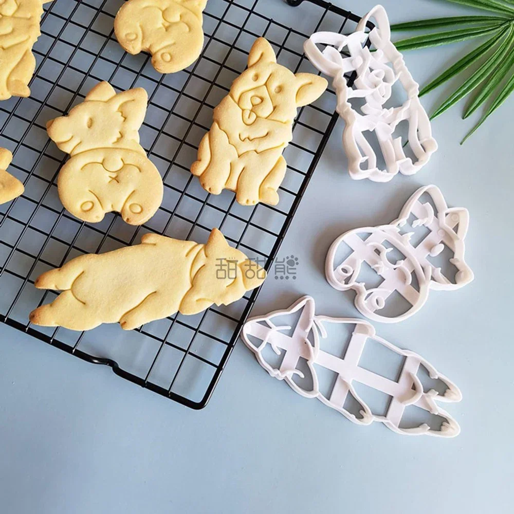 Cookie Cutters Mold Cute Corgi Dog Biscuit Cake Baking DIY Decorating Tool