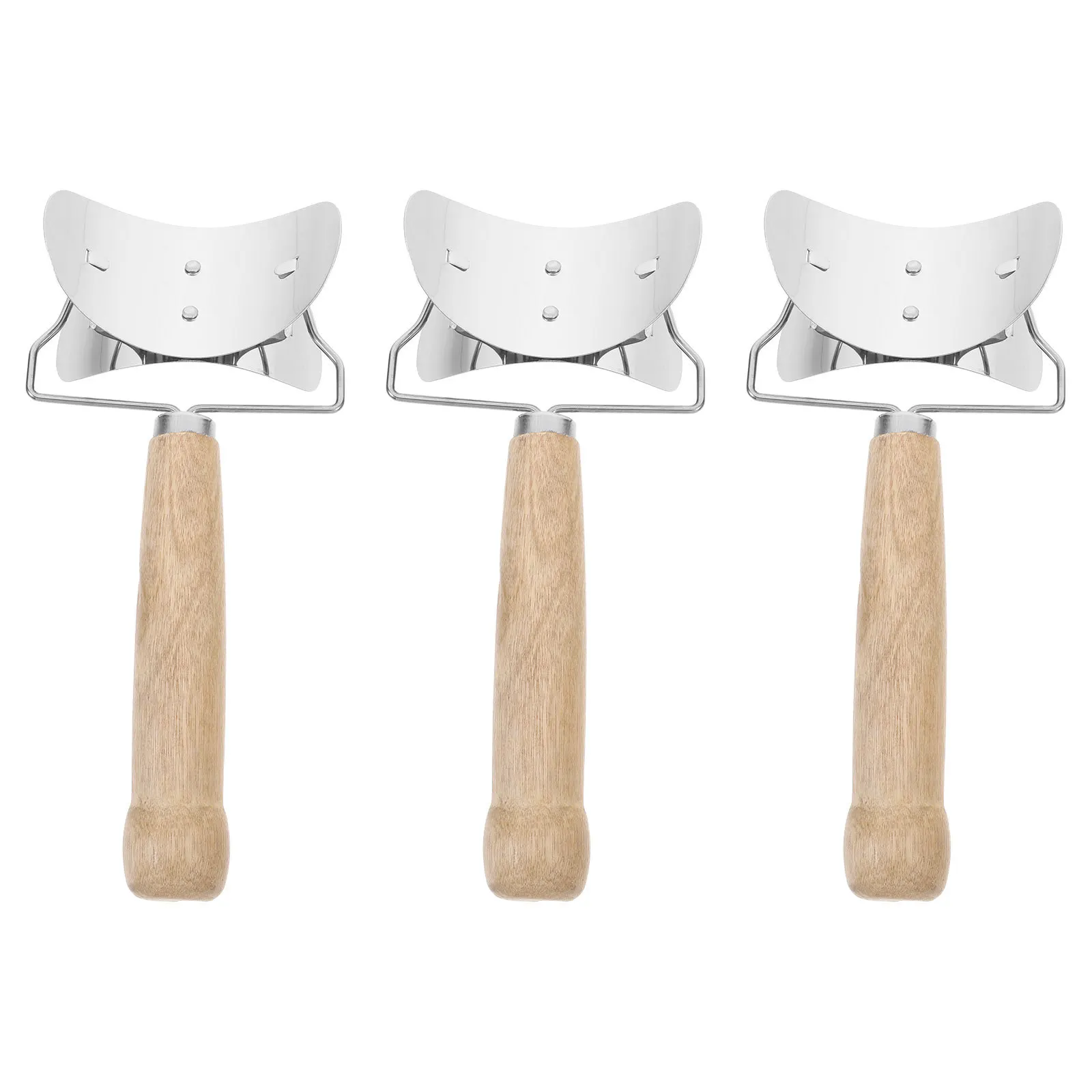 

3Pcs Dumpling Skin Cutter Stainless Steel Wood Handle Ergonomic Comfortable for Home Kitchen Dumpling Wrapper Mold Cutter