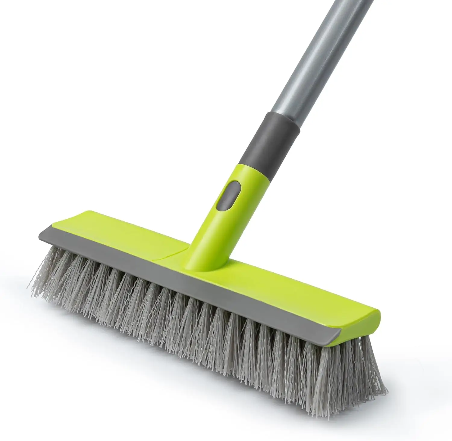 

2-in-1 Floor Scrub Brush with Squeegee, 57" Long Handle for Concrete, Patio, Garage & Bathroom