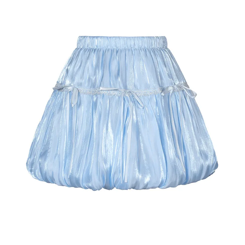 Jellyfish Costume for Women Girls Elastic Mini Short Skirt for Halloween Casual Nightclubs Party Bars Blue Shimmering Bud Skirt