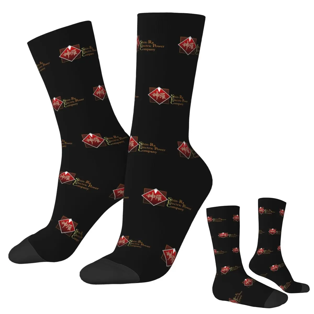 Shinra final fantasia 7 meias harajuku meias absorventes de suor durante toda a temporada meias longas acessórios para presente de aniversário unissex