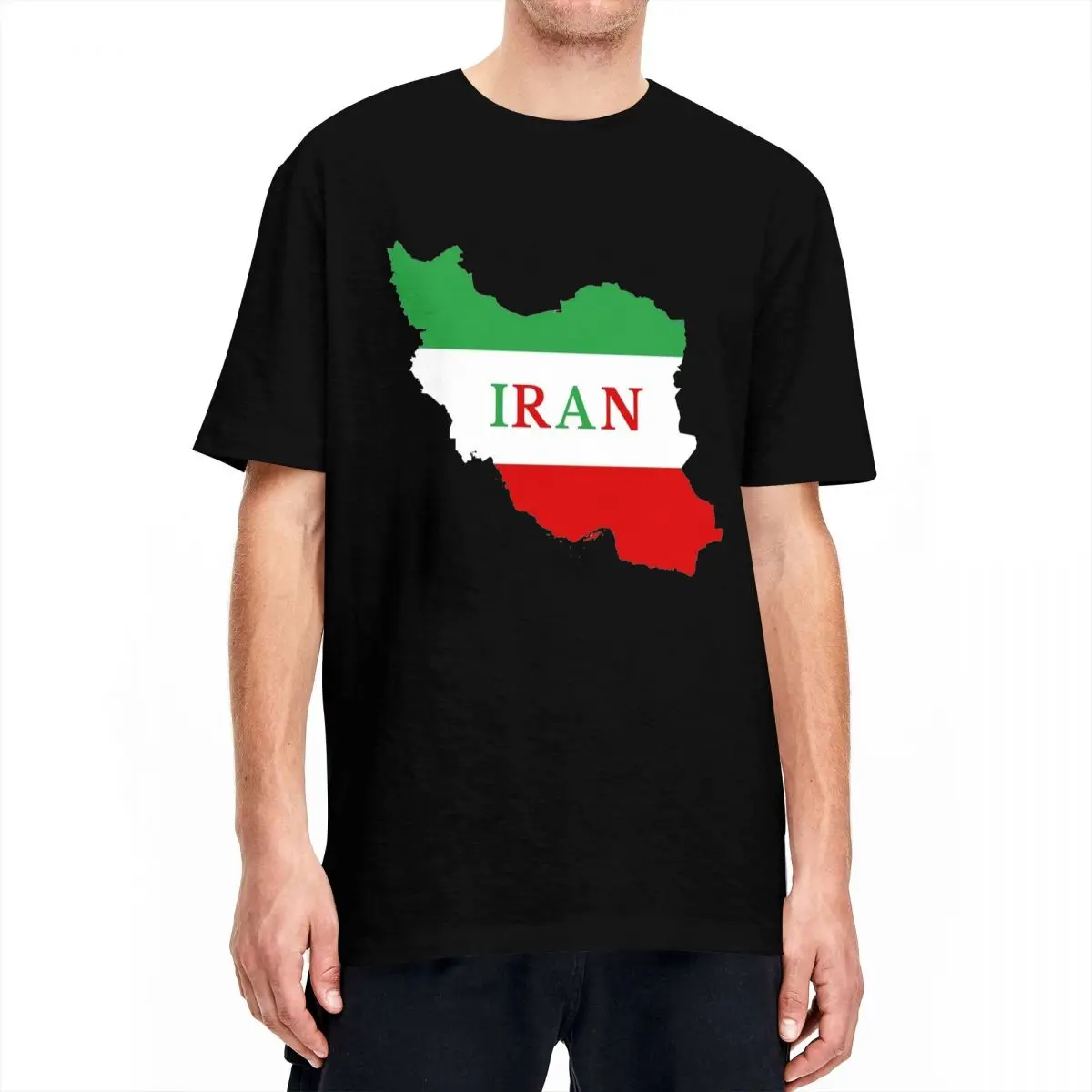 Men's T Shirt Iran Flag Map T Shirts Hippie Summer Tee Shirt Vintage Custom DIY Cotton Tops Gift