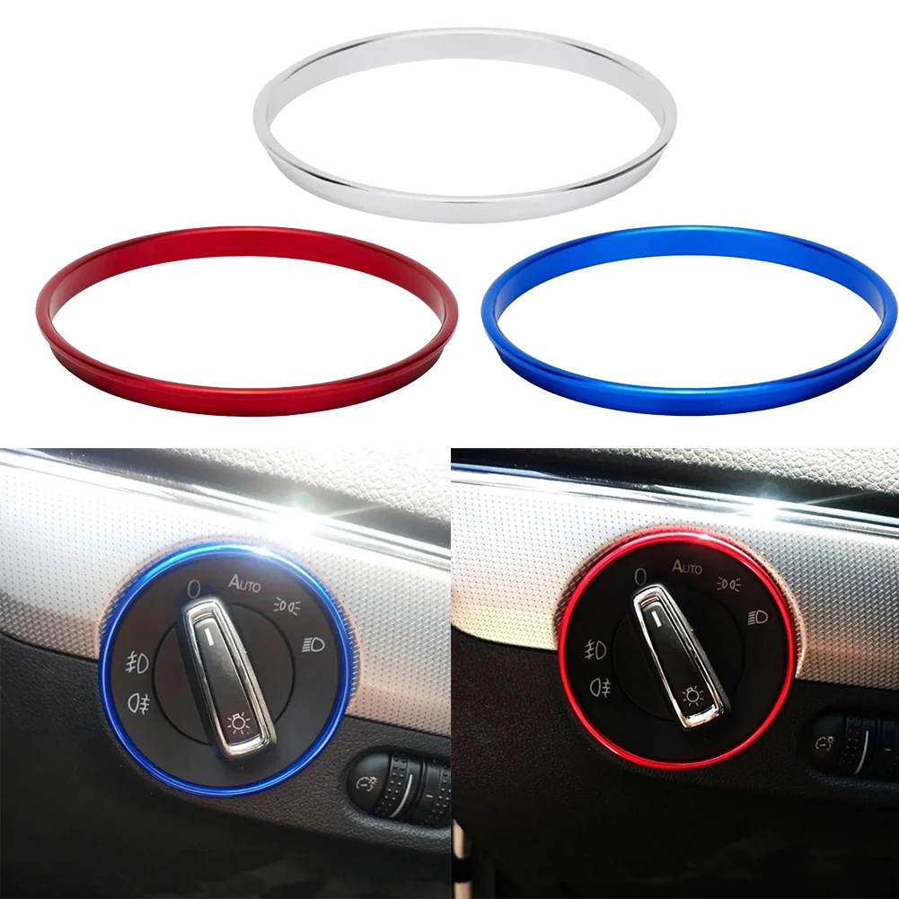 رائجة البيع الألومنيوم سيارة الداخلية العلوي التبديل الزخرفية إطار الكسوة حلقة ملصق للجولف MK4 ل باسات B5 بالجملة #2