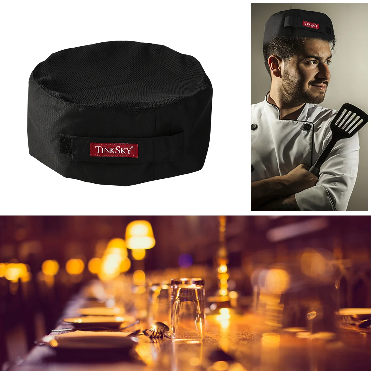 Chef Hats for Men Professional Chefs Mesh Skull Cap Net Breathable Catering Women's