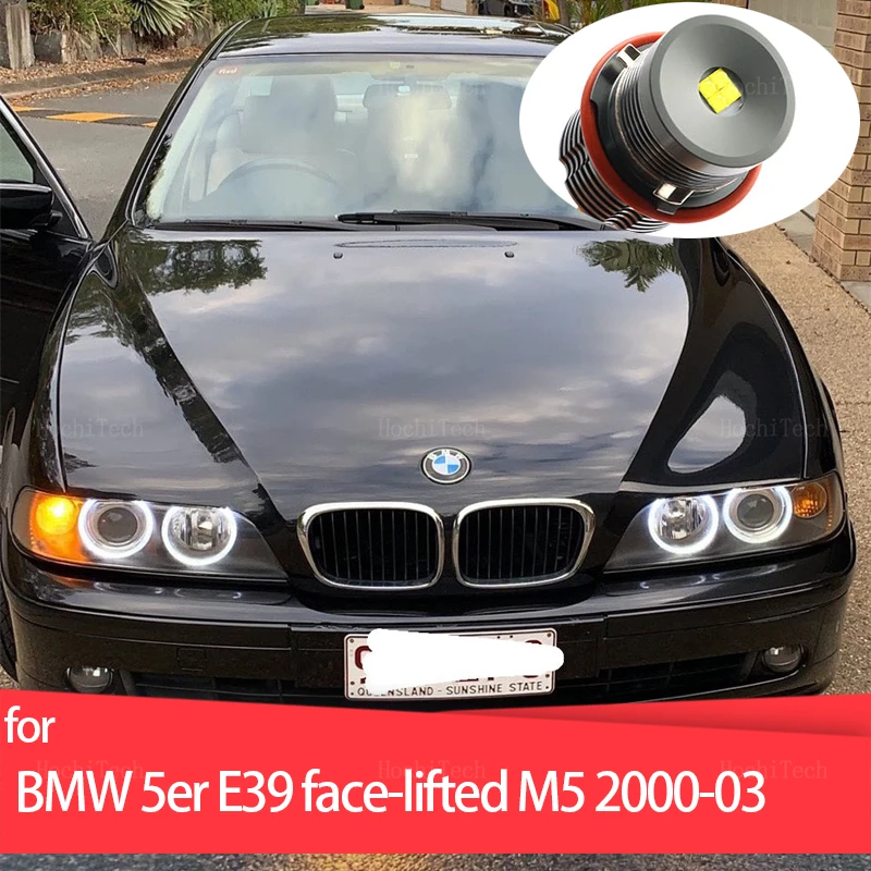

60 Вт белый светодиодный автомобильный габаритный фонарь Angel Eye фары лампы для BMW 5 серии E39 M5 с лицевой подсветкой 523i 525i 528i 530i 535i 2000-2003