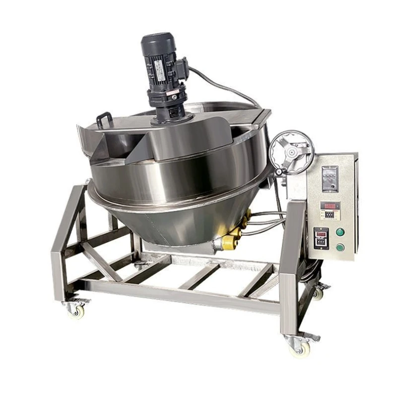 Automatic planetary mixing pot, electric heating, sandwich , hot pot base, chili sauce filling, automatic frying machine