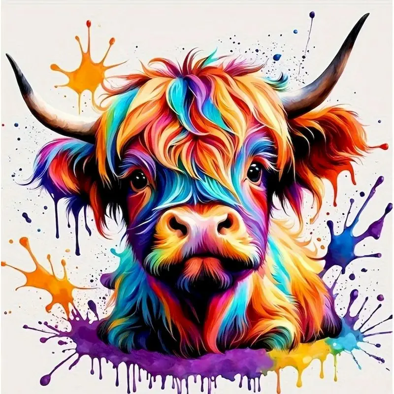 

PhotoCustom Diamond Mosaic Cattle Animal Full Square Round Painting New Arrival Embroidery Handmade Gift