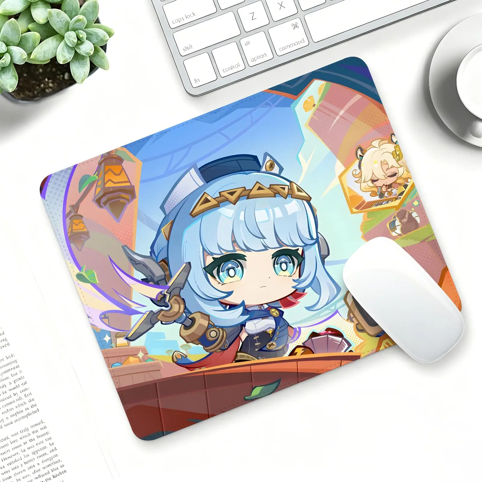 genshin impact Ineffa Mouse Pad Regular gaming mouse pad S/M/L size Office mouse pad Laptop desk mat Stitched edge mouse pad