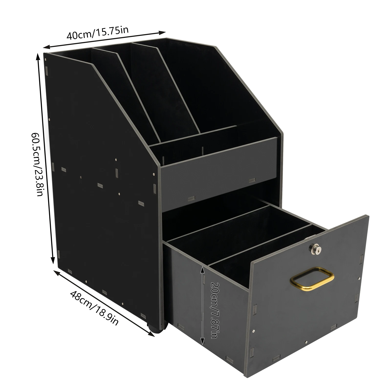 Mobile File Cabinet with Lock,Under Desk Rolling File Cabinets for Home Office,Countertop Literature Organizer