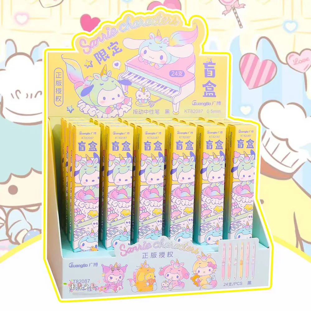 1 Pieces Unicorn Sanrio Cartoon Stationery Gel Pen Mymelody Kuromi Cinnamoroll Pom Pom Purin Pochacco Neutral Pen Signature Pen