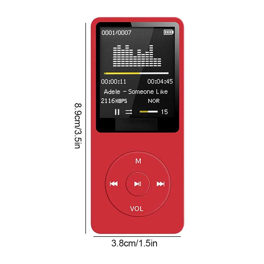 MP3 Player Record Display Screen Lossless Sports Running Music Play Blue