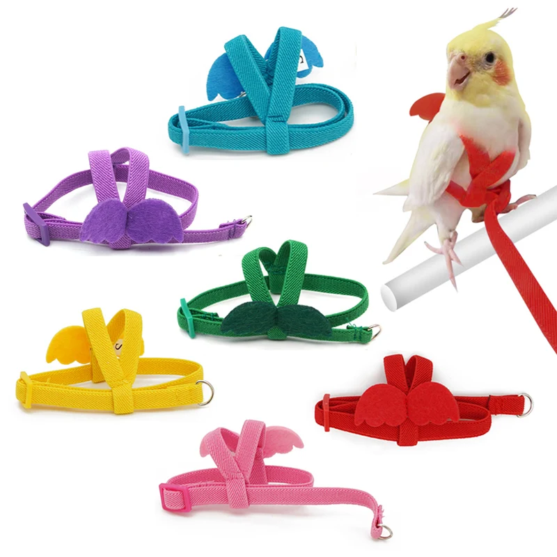 Long Cable Bird Harness Leash Anti-Bite Training Rope Decorative Lightweight Parakeet Parrot Vest Rope for Bird