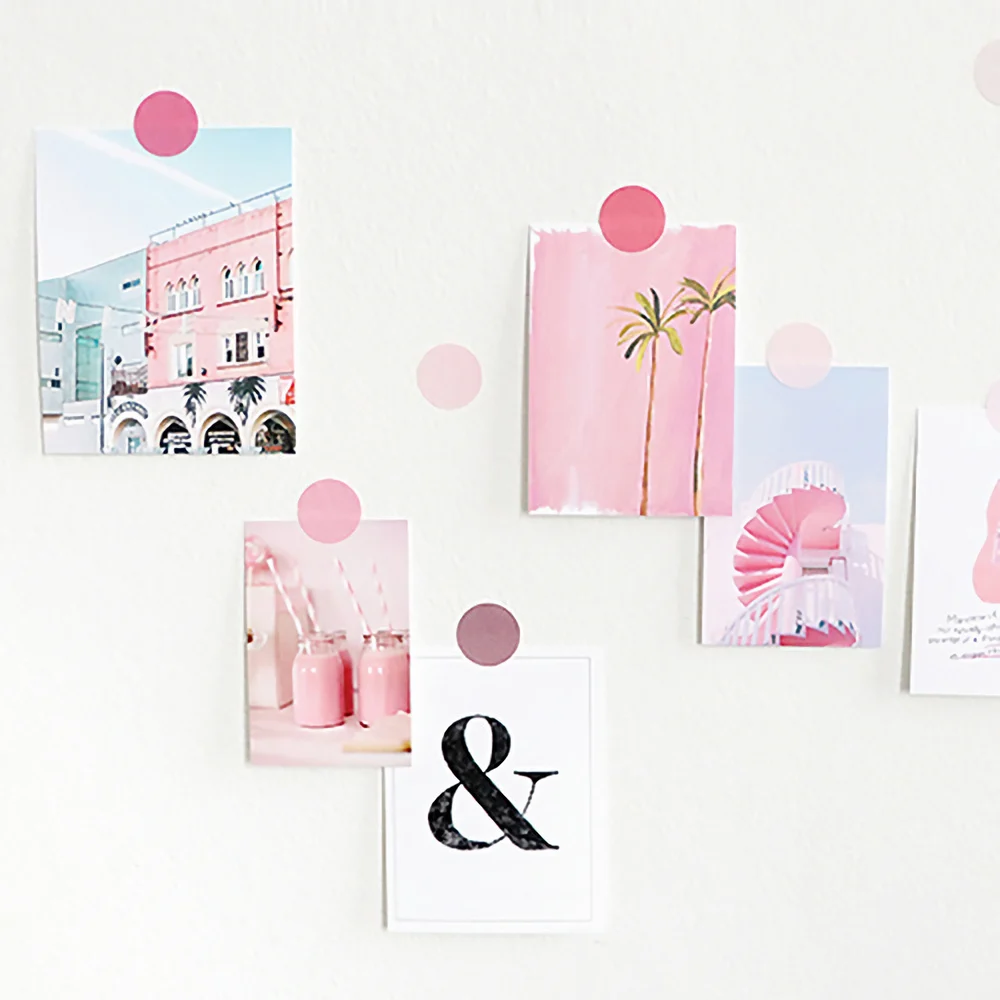 Colorful Index Label Sticker Pack: 4 Sheets of Repositionable Dots, Squares, & Indexes in Pink, Yellow, Green, & Purple Themes