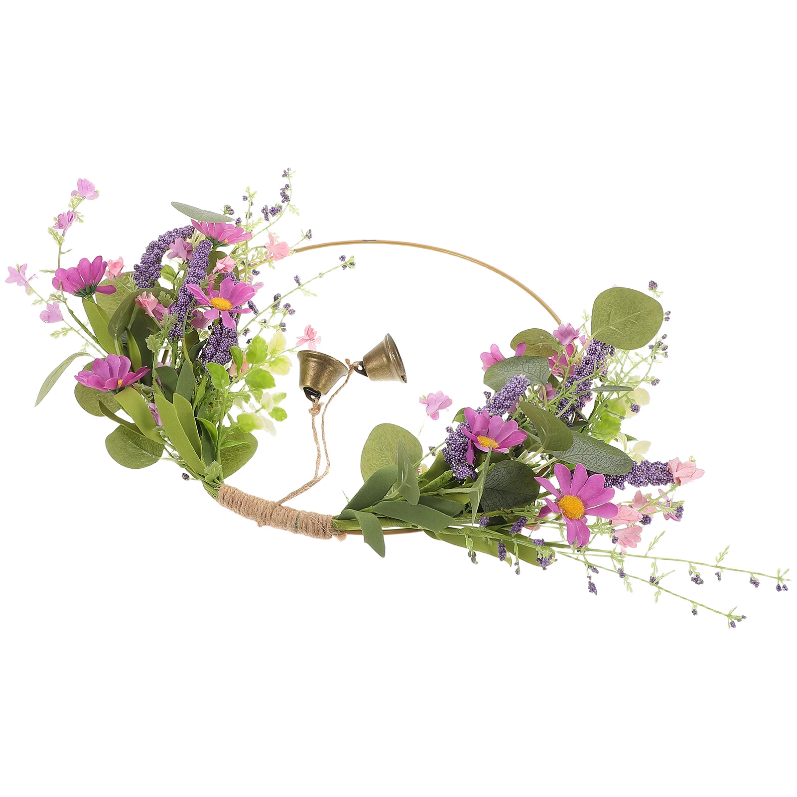 

Artificial Garland Wreath Front Door Decorative Floral Hoop Wedding Iron Frame Spring Daisywreath artificial flowers for front