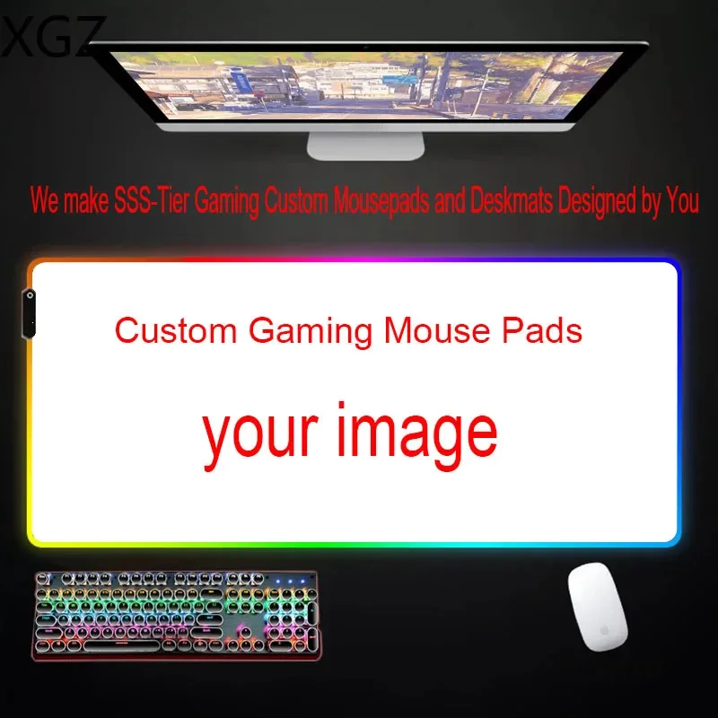 

DIY Image Custom RGB Mouse Pad Gaming Desk mats Computer MousePads LED Backlight Carpet Keyboard Pads USB tappetion PC Mat XXL