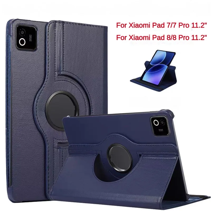 Rotating Case For Xiaomi Pad 8 Case MiPad 8 Pro 11.2 inch Smart Stand Leather Cover Funda Xiaomi Pad 7 Pro Mi Pad 7 2024 shell