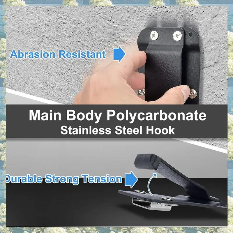 2 pacote coletor de fita, suporte de fita métrica para cinto, clipe de cinto de fita métrica de baixo perfil, cinto de ferramenta de até 2 polegadas, acessórios de fita