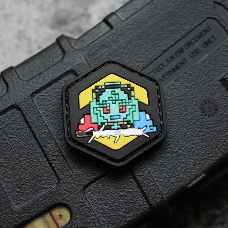 Q Version Arms 3D PVC Patches Tactical Badges for Clothing Jacket Backpacks Decoration  Appliques With Hook
