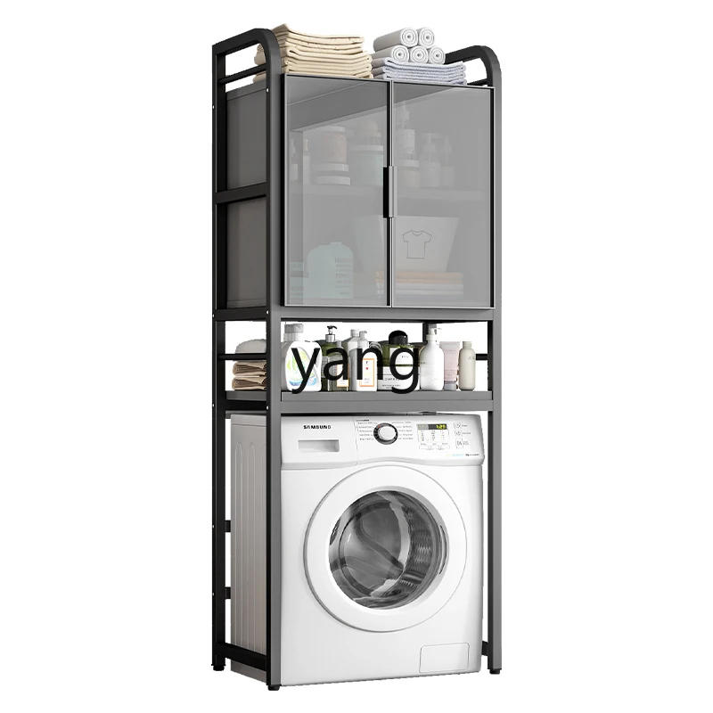 

lmm полка для стиральной машины стеклянная дверь домашний балкон шкаф для хранения из цельного дерева