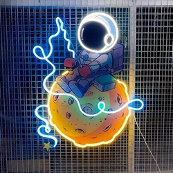 Astronaut Neon Sign Printing UV USB LED Neon Light Sign for Wall Decor Living Room Bedroom Beer Bar Party Decor Gift Night Light