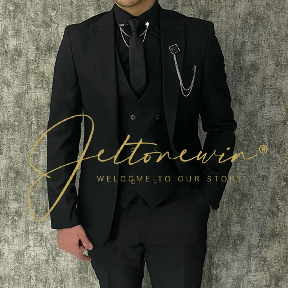 

Classic Slim Fit Mens Suits 3 Piece Jacket Pants Set For Groom Wedding Suits For Men Party Tuxedo Formal Blazer Masculino