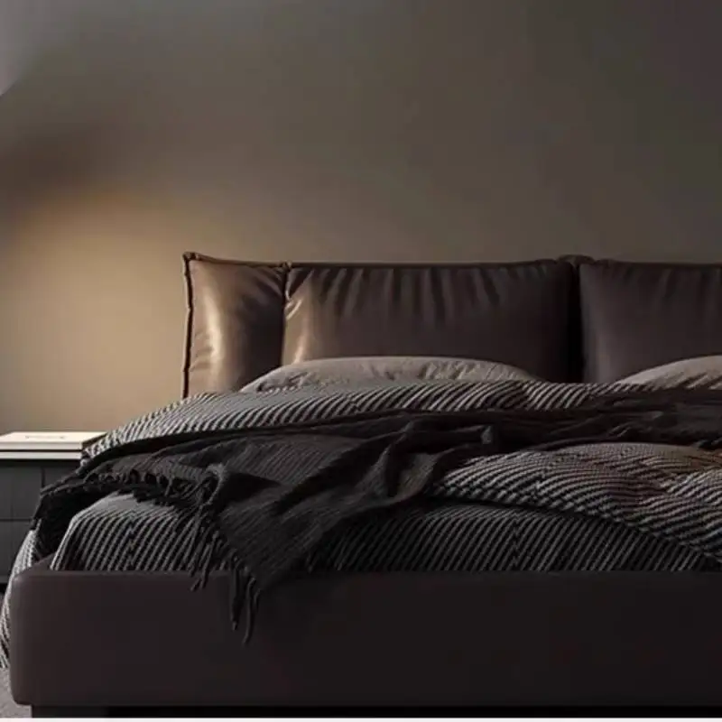 Tempat Tidur Double Hitam Putih Abu-abu Eropa Australia Penyimpanan Lit Luxe Tempat Tidur Double Jepang Modern Cloud Camas De Dormitorio Furnitur