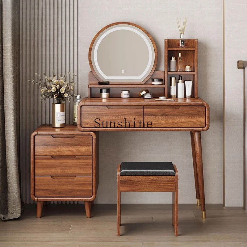 

Modern bedroom simple makeup table small chest integrated makeup table high sense
