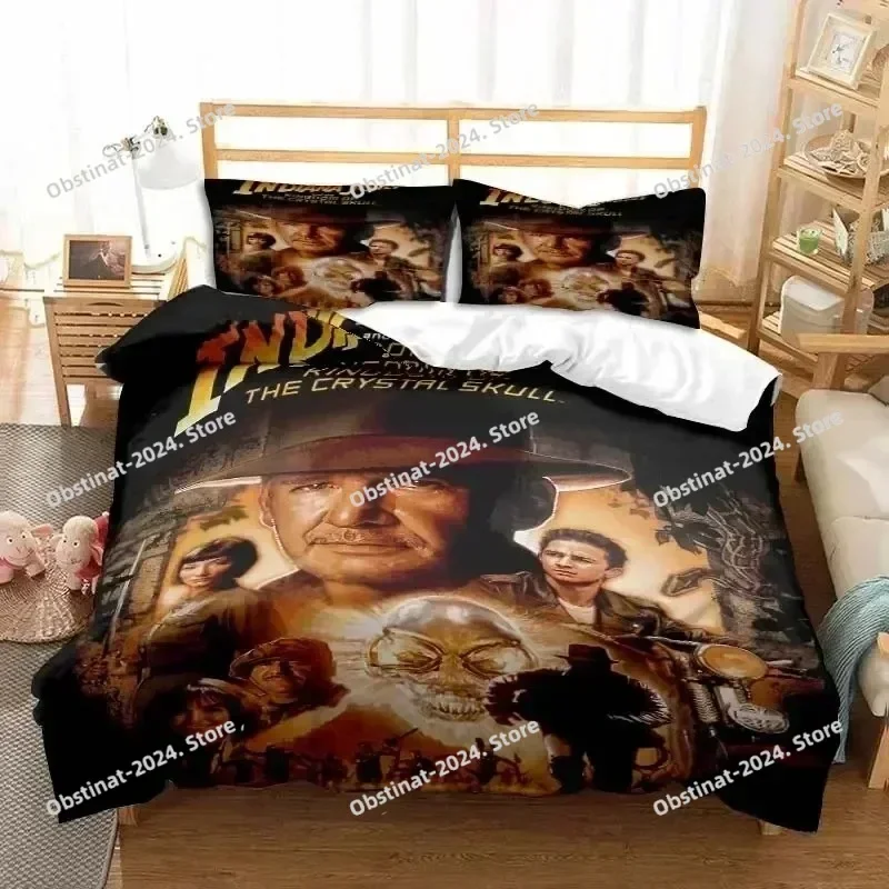 Indiana Jones The Dial of Destiny Stylish Bedding Set Printed single Comforter Duvet Cover Pillow Case 3 Pieces Kids Adult Size