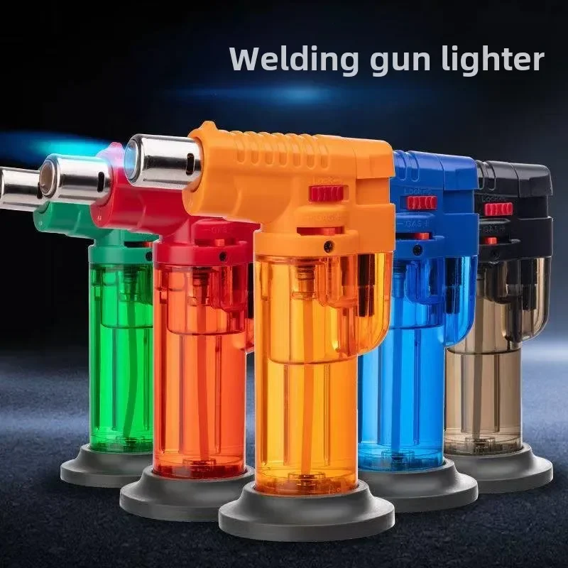 Butane Gas Lighter Windproof Direct-Flush Torch Lighter Cigarette Accessories Kitchen Barbecue Gadgets