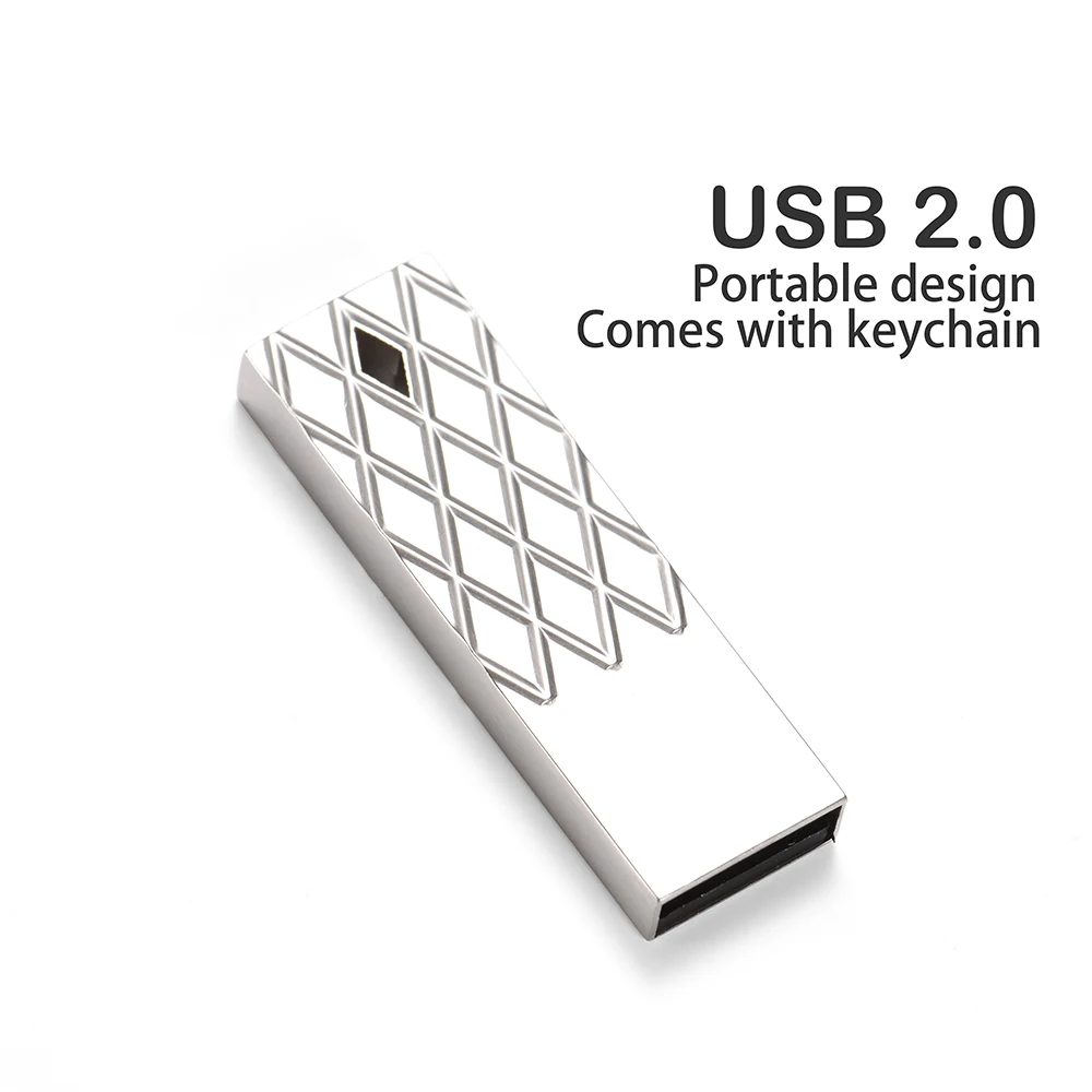 New Model USB Flash Drive 128GB 64GB Metal Pen Drive 32GB 16GB 8GB 4GB Pendrive Memory Stick Waterproof Keychain Pendrive