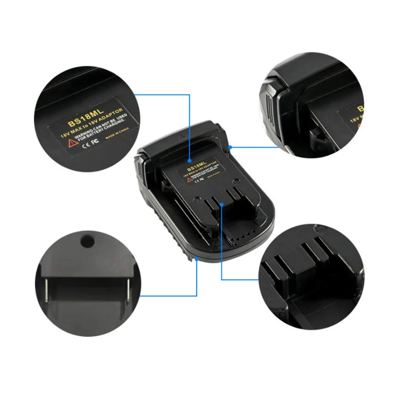 Li-ion Battery Adapter BS18ML for Bosch 18V Battery Convert to for Milwaukee 18V Electrical Power Tool Battery Converter