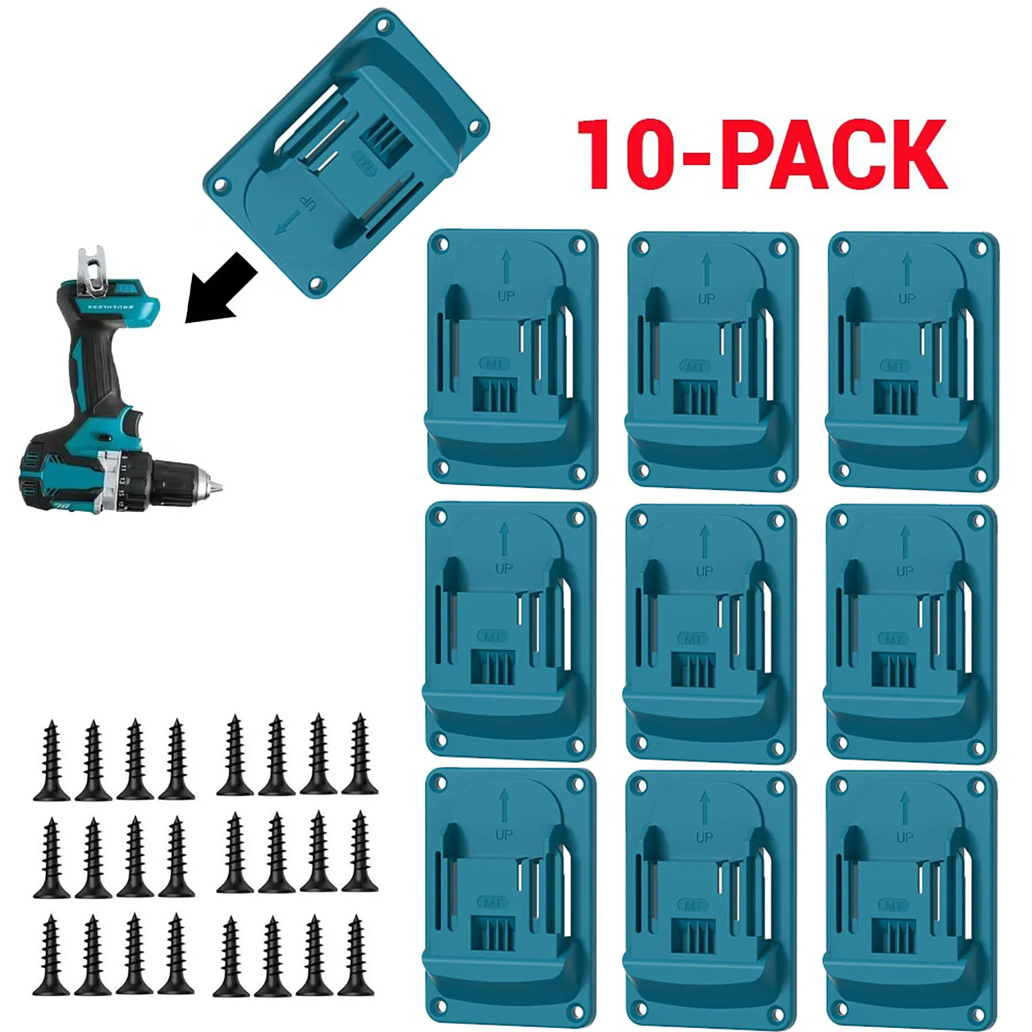 5-10 Stück Werkzeughalter für Makita 18V und Bosch 18V, Bohrmaschinenhalter, Wandmontage-Aufbewahrungshalterung für Maschinen-Präsentationsständer