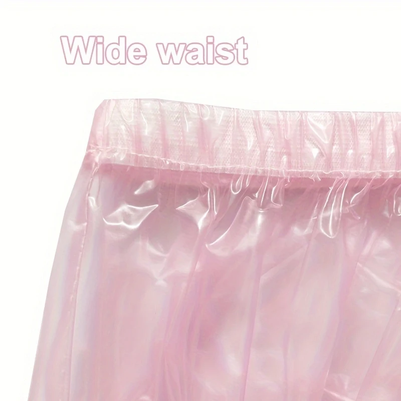 Adult Incontinence Pull-on Plastic Pants Diaper Cover PVC  Lace Transparent Reusable