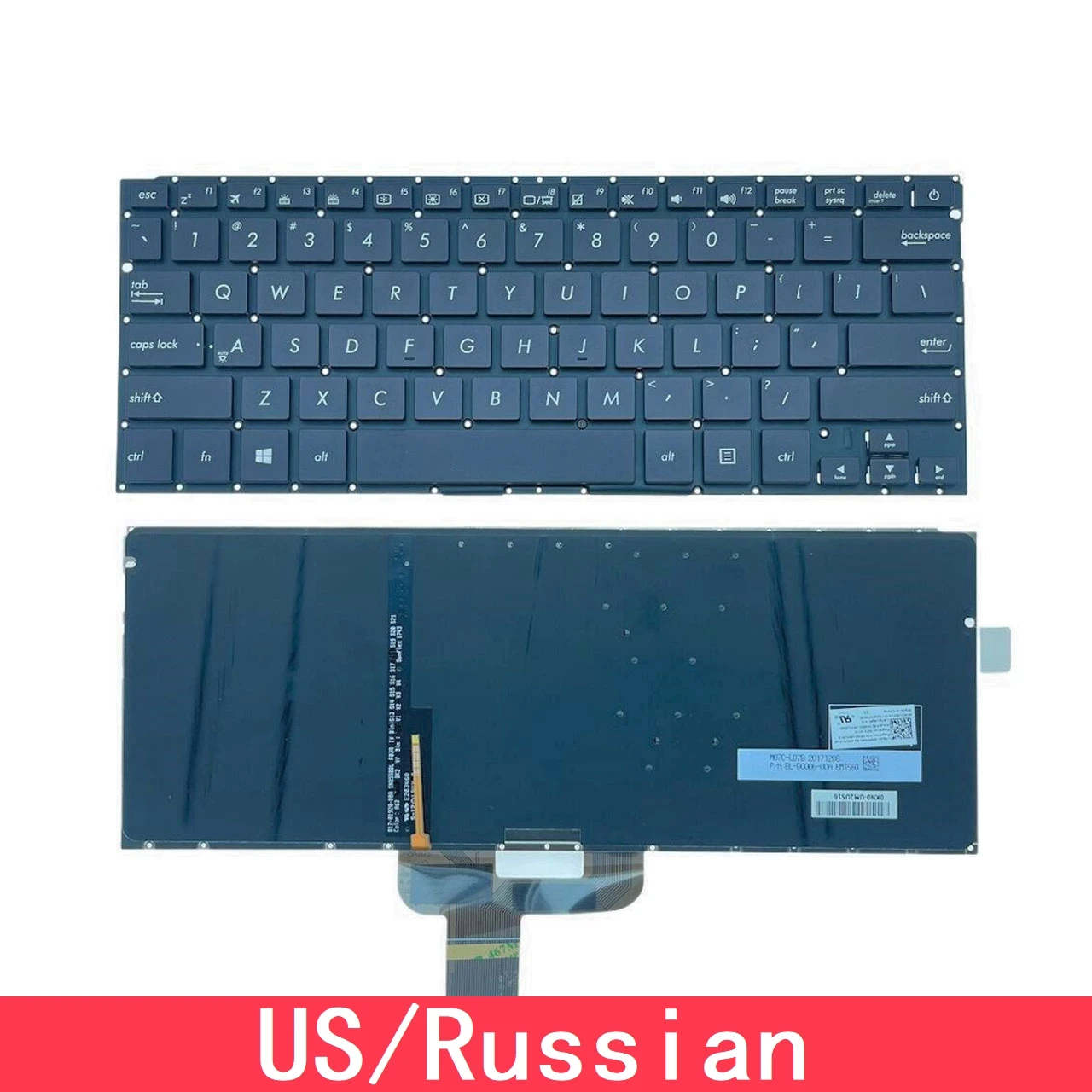For ASUS ZenBook RX410U RX410UK RX410UQ UX310U UX310UK UX310UQ UX410 RX310 U310U Laptop Keyboard US Russian With Backlit
