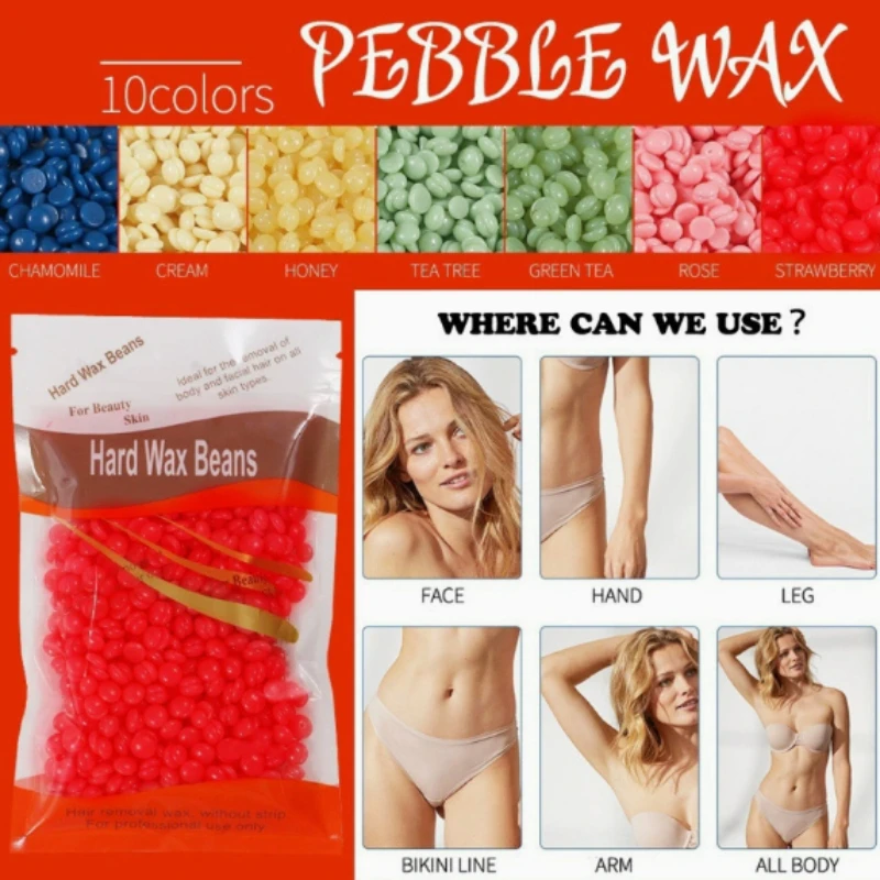 Paper free hair removal wax nose hair full body hair removal wax bean wax therapy hair removal cream bag 100G hard wax beans