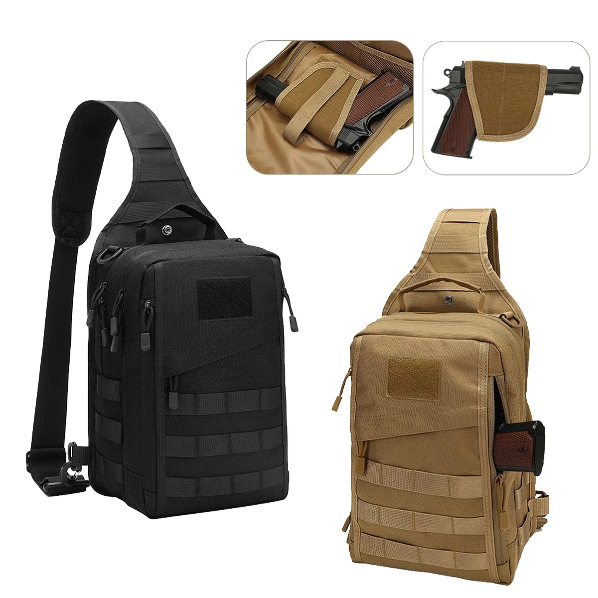 Tactical Chest Sling Bag Men's Riding Bags Outdoor Hunting Gun Holster Backpacks Climbing Molle Fishing Pouch Shoulder Backpack