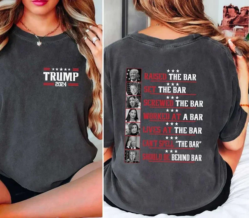 Trump Raised The Bar 2024 Election Shirt, Funny Biden Can't Spell The Bar Tshirt