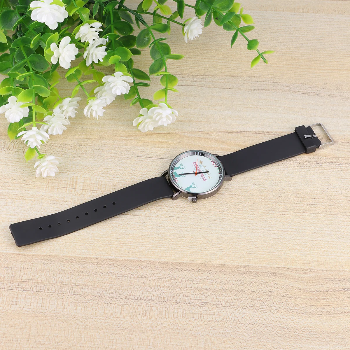 Christmas Leaf Letter Pattern Wristwatch Elegant Quartz Watch Fashionable Student Gift Casual Boys Wristwatch Quartz Watch