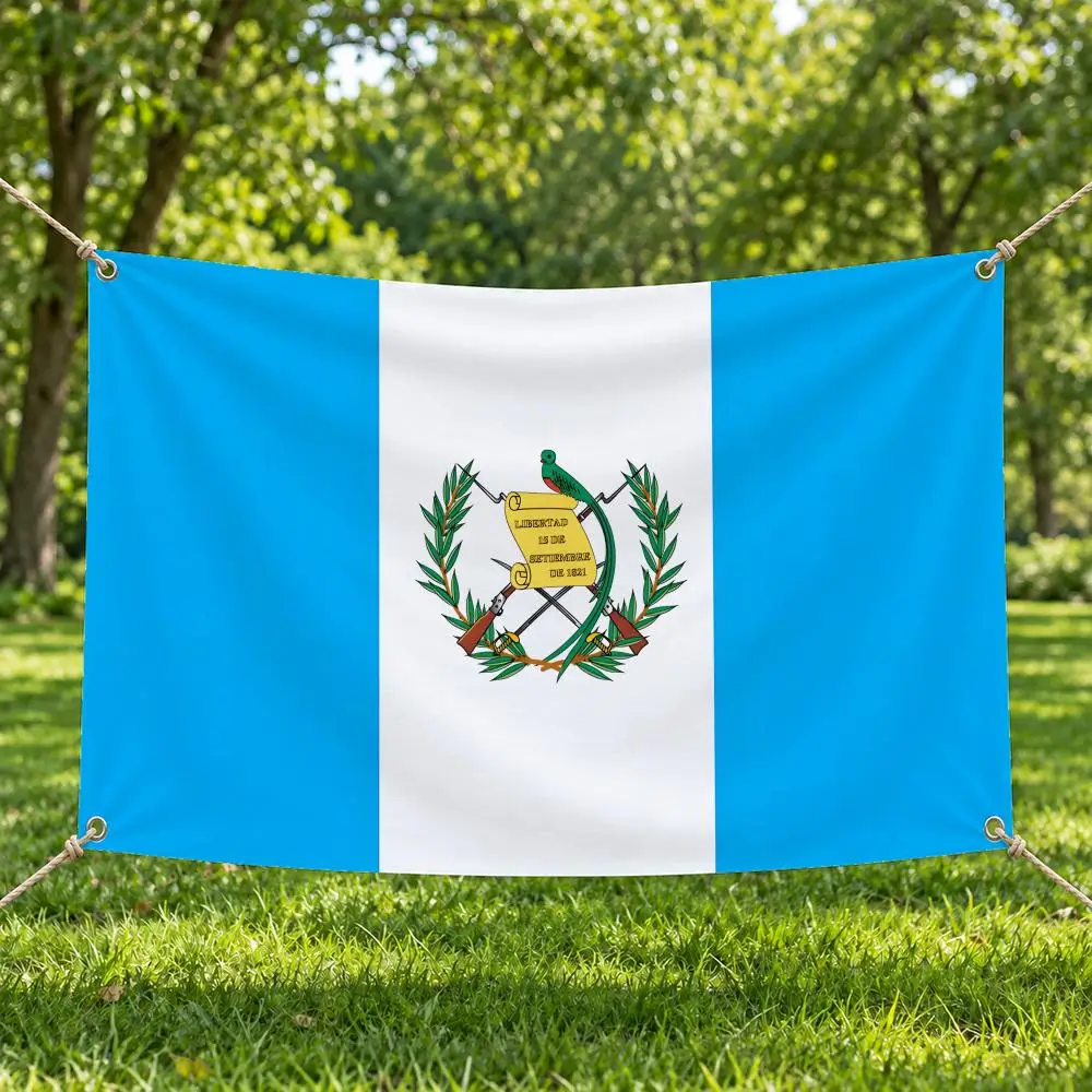 Verdant Volcanic Landscape G-Guatemala Flags Four Rings Easy Install Lightweight Hang Decor Indoor Outdoor