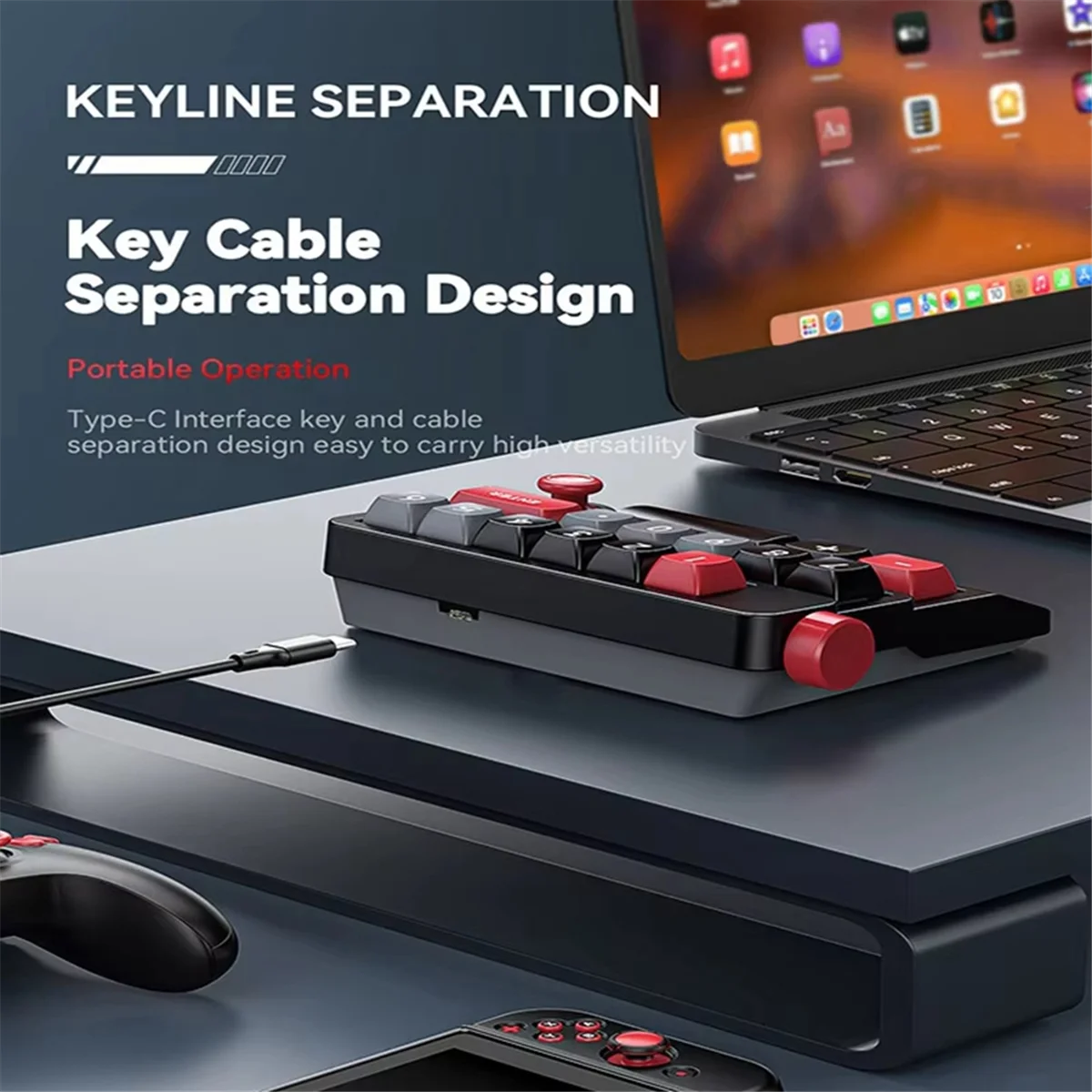 GOB-oPortable Joystick Mechanical Keyboard Full Hot Swappable Key RGB Backlight Wired Programmable Game Keyboard