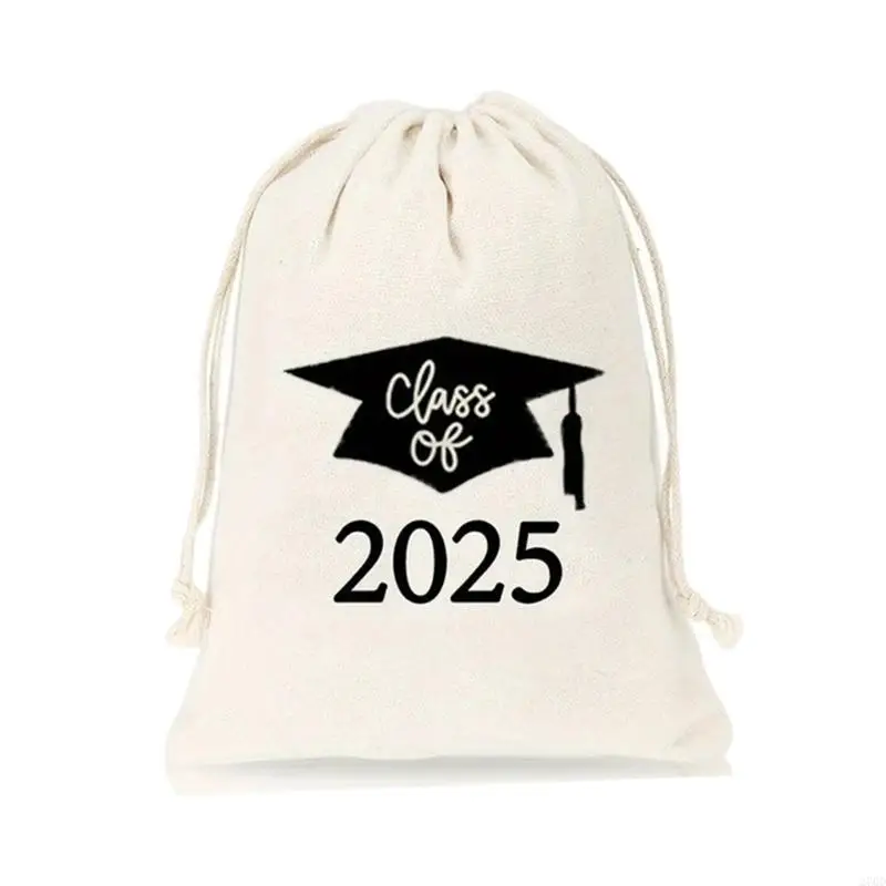 Canvas Drawstring Gift Bags 2025 Graduation Celebration Student Candy Bags