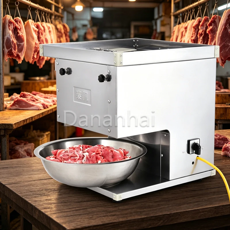 Electric Meat Cutter Stainless Steel Commercial Automatic Vegetable Cutter Household Meat Grinder Kitchen Appliance