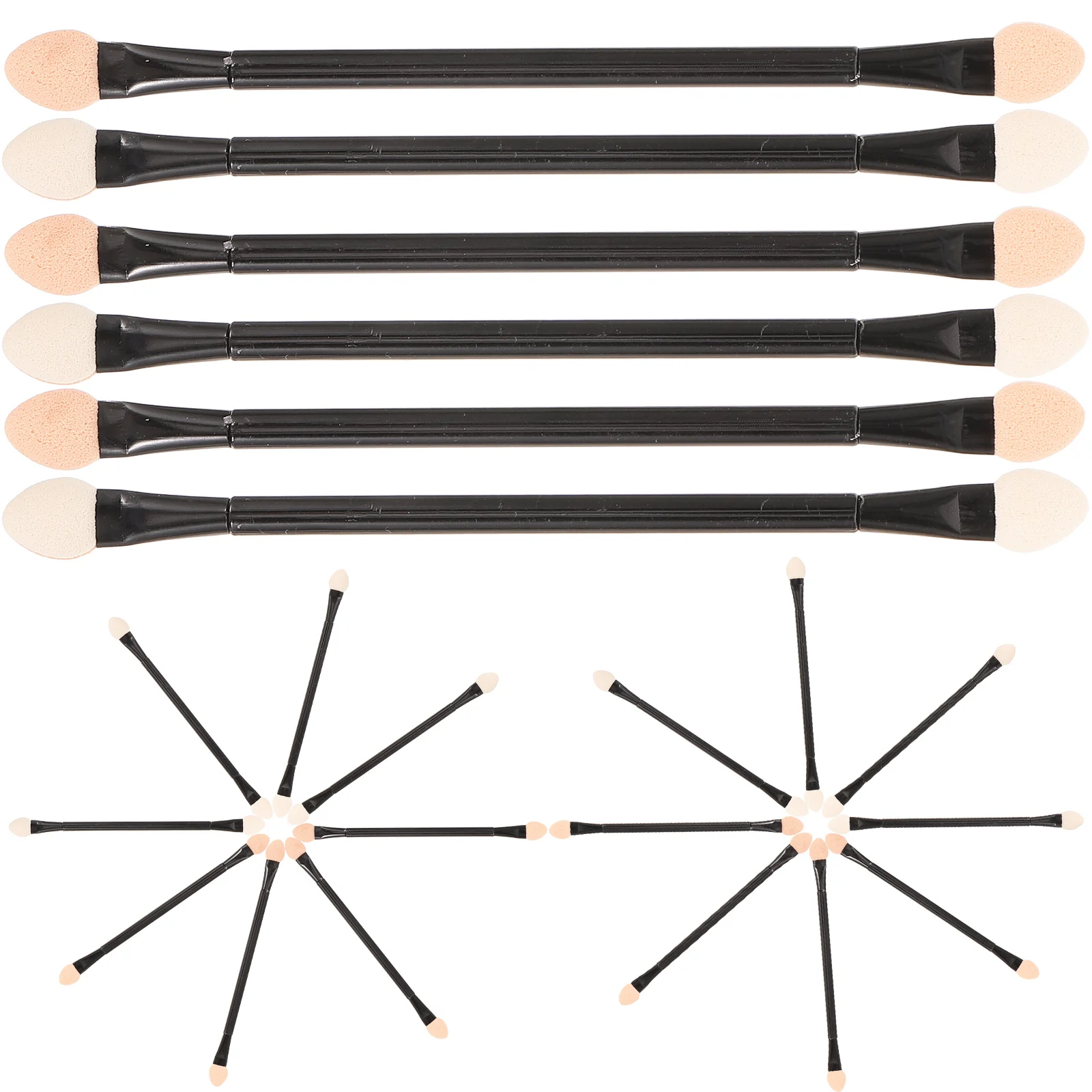 

30 Pcs Eye Shadow Applicator Foam Long Handle Stick Sticks Double-ended Makeup Brush Tool
